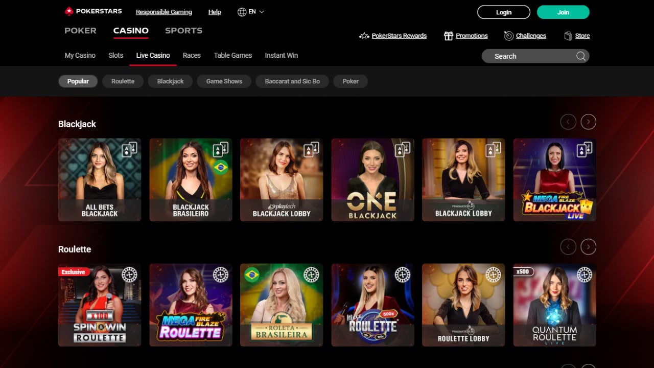 Poker stars casino online games